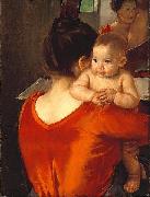 Mary Cassatt Woman in a Red Bodice and Her Child USA oil painting artist